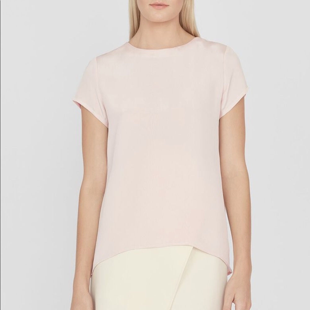 Cuyana Silk Tee in Blush size XS